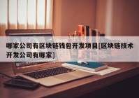 哪家公司有区块链钱包开发项目[区块链技术开发公司有哪家]