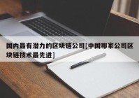 国内最有潜力的区块链公司[中国哪家公司区块链技术最先进]