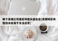 哪个浪潮公司是区块链头部企业[浪潮将区块链技术应用于生活日常]